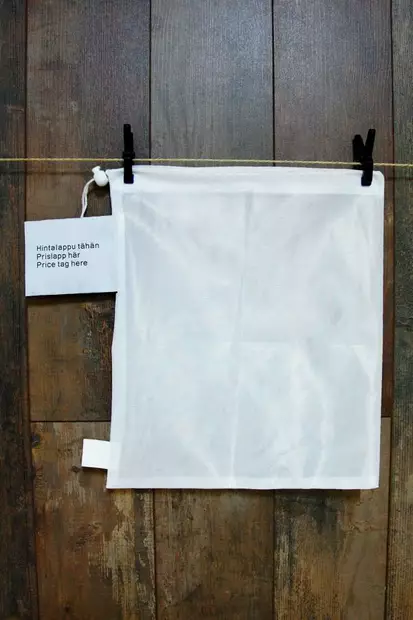 Kesto Hedelmä/vihannes pussi valkoinen He/Vi-pussi Hinnoittelulapun taakse voi painaa yrityksen logon - Kangaskassit - 900-30 - 1