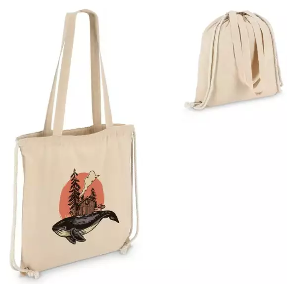 Puuvilla Kiristysnauha kassi / jumppapussi OEKO-TEX® 38 x 42cm 140g/m² - RPET kassit ja laukut - LT95380 - 1