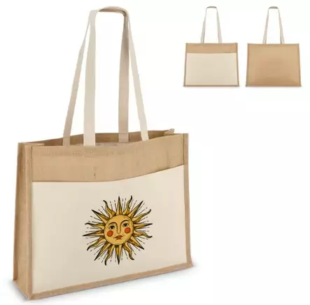 Juuttikassi pitkillä kantolenkeillä - RPET kassit ja laukut - LT95371 - 2