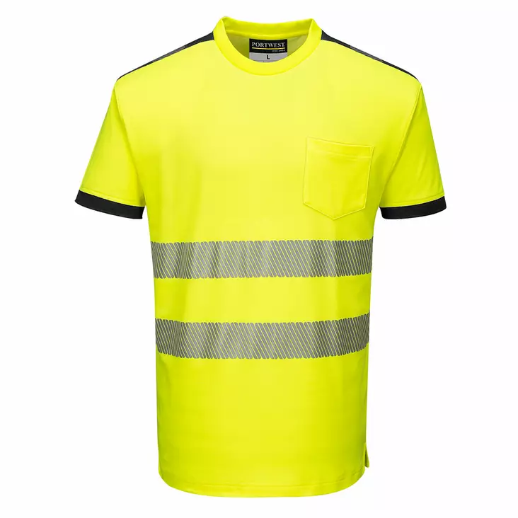 PW3 Hi-Vis LK2 taskullinen T-paita - Miesten huomioväriset T-paidat - T181 - 1
