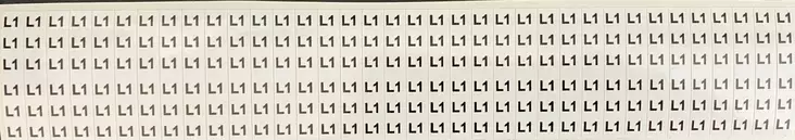 Johdinmerkintä tarraliuska 36*(6x L1) 6*38 mm - A4 4-väri Muotoonleikatut tarrat  - TARliuskaL1 - 1