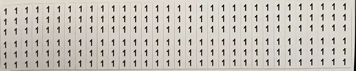 Tarraliuska 32kpl (6x numero 1) 6*38 mm - A4 4-väri Muotoonleikatut tarrat - TARliuska1 - 1