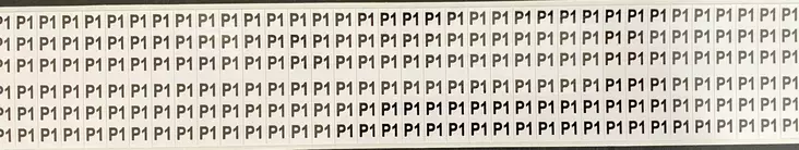 Johdinmerkinta tarraliuska 36x (6* P1) 6*38 mm - A4 4-väri Muotoonleikatut tarrat  - TARliuskaP1 - 1