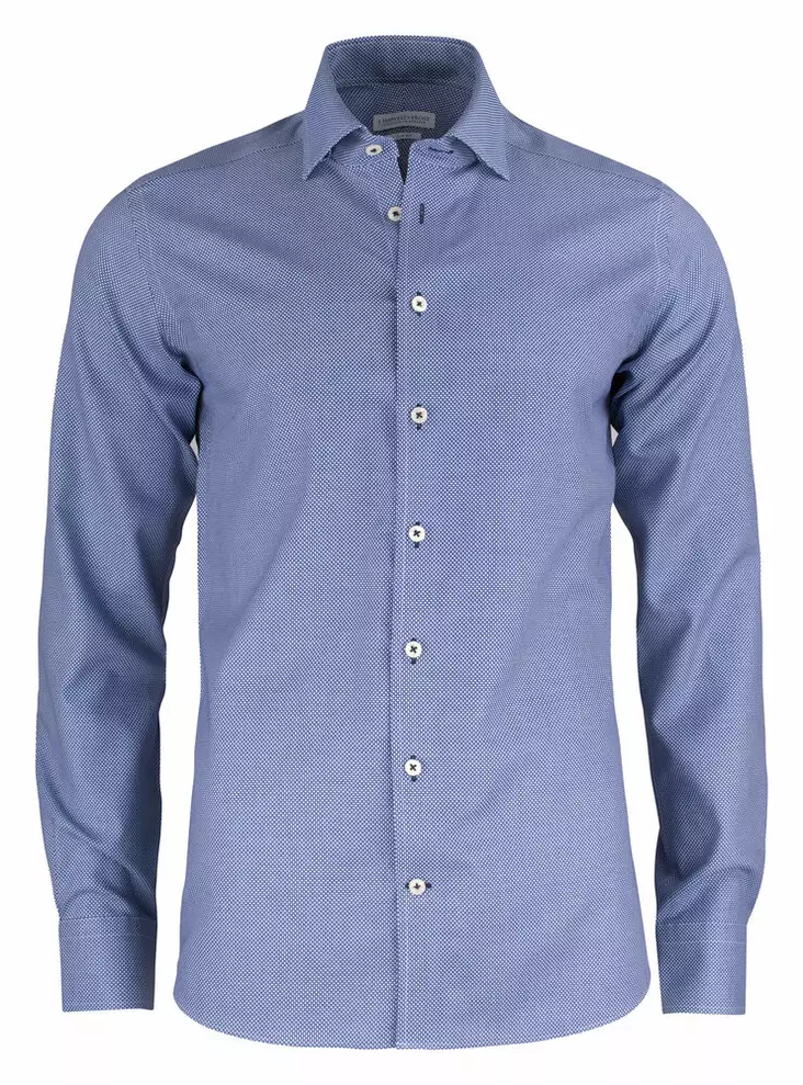 Purple Bow 48 slim blue pattern - Miesten pitkähaiset kauluspaidat - 2904802 - 1