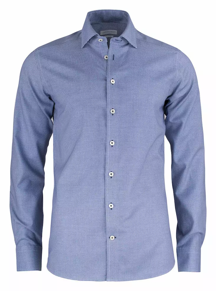 Purple Bow 48 slim blue pattern - Miesten pitkähaiset kauluspaidat - 2904802 - 1