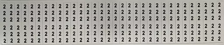 Johdinmerkkaus tarraliuska 32kpl (6x numero 2) 6*38 mm - A4 4-väri Muotoonleikatut tarrat - TARliuska2 - 1