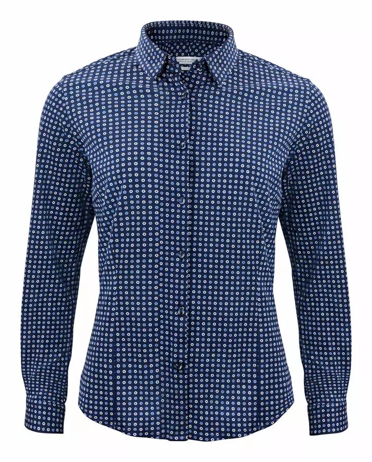 Indigo Bow 131 Lady regular Blue print - Naisten pitkähaiset kauluspaidat - 2913103 - 1