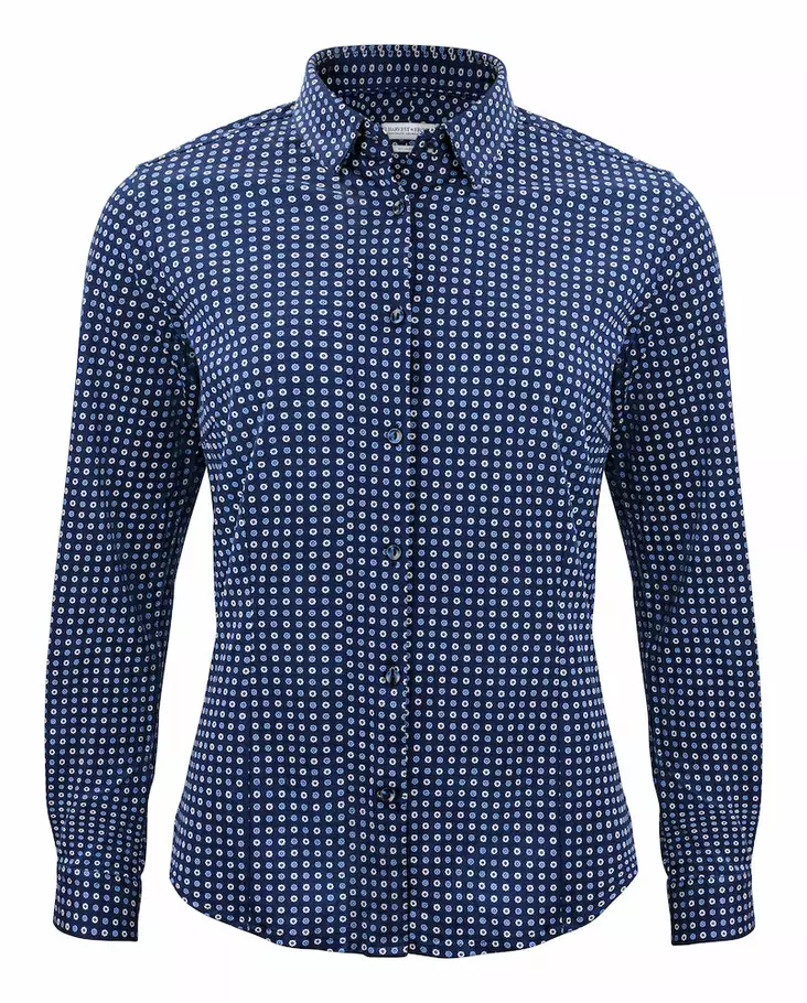 Indigo Bow 131 Lady regular Blue print - Naisten pitkähaiset kauluspaidat - 2913103 - 1