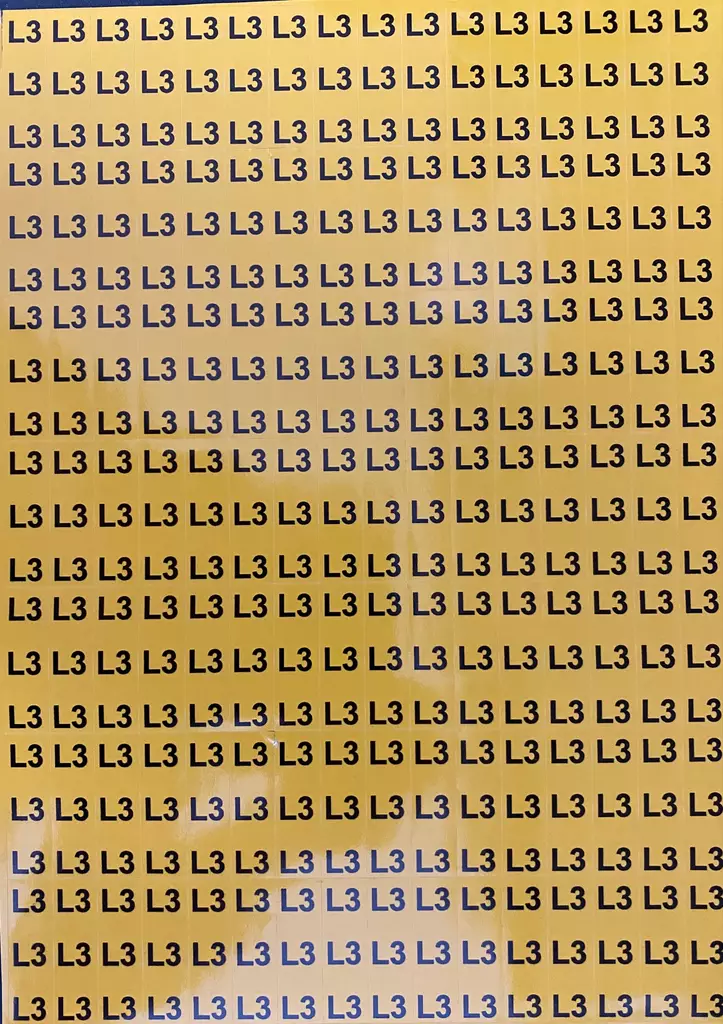 Tarra L3 Kelta musta teksti 112 kpl/arkki - A4 4-väri Muotoonleikatut tarrat  - TARL3 - 1