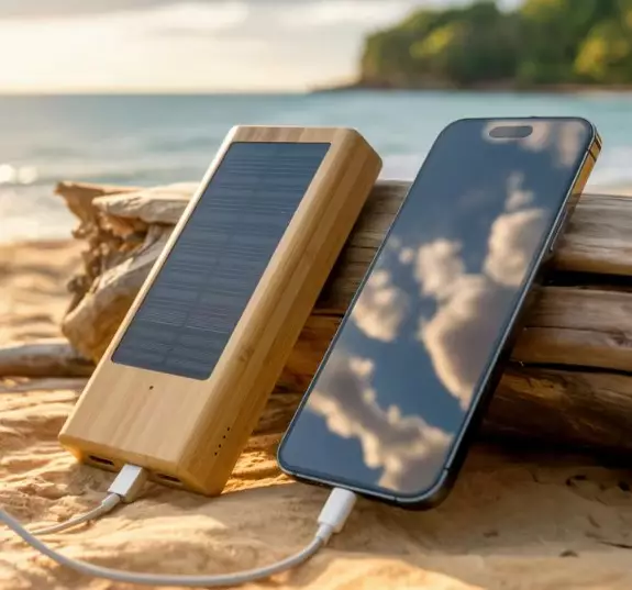 Powerbank Bamboo aurinkokennoilla - Powerbankit - LT91276 - 1