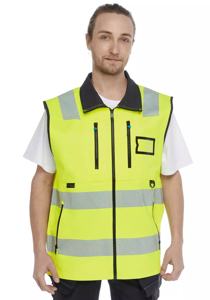 Työnjohdon Hi-vis "Gillam" huomioliivi - Miesten vetoketjulliset huomioväriset tu - C136 - 2