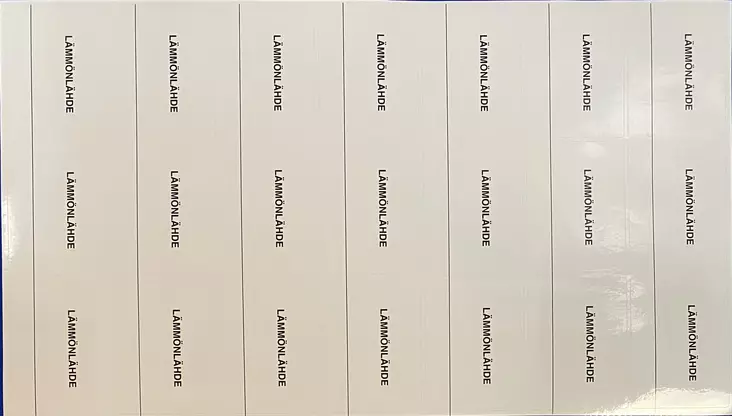 Ryhmäkeskustarra Lämmönlähde 3-mod 21 kp - A4 4-väri Muotoonleikatut tarrat  - RK-TAR_Lammonla - 1