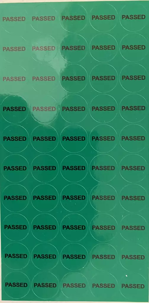 Pyöreä Passed tarra 135kpl/arkki - A4 4-väri Muotoonleikatut tarrat - TarPASSED - 1