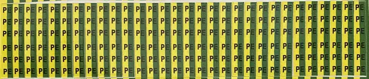 Johdinmerkkaus tarraliuska 30*(6 x PE ) Ke-Vi-pohja musta teksti - A4 4-väri Muotoonleikatut tarrat - TarLiuskaPE - 1