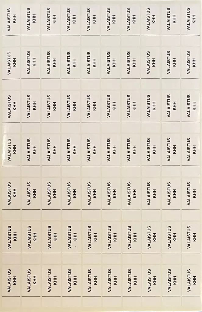 Ryhmäkeskustarra valaistus Kodinhoitohuone 1-mod 70kpl arkilla - A4 4-väri Muotoonleikatut tarrat  - RK-TARValaistusKHH - 1