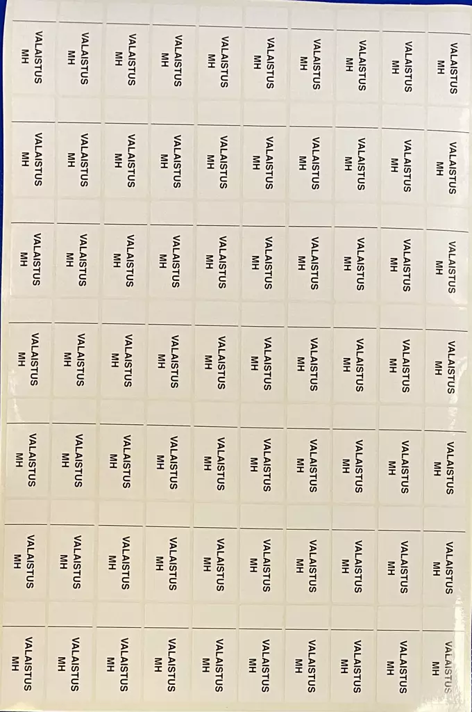 Ryhmäkeskustarra valaistus Makuuhuone 1-mod 70kpl arkilla - A4 4-väri Muotoonleikatut tarrat  - RK-TARValaistusMH - 1