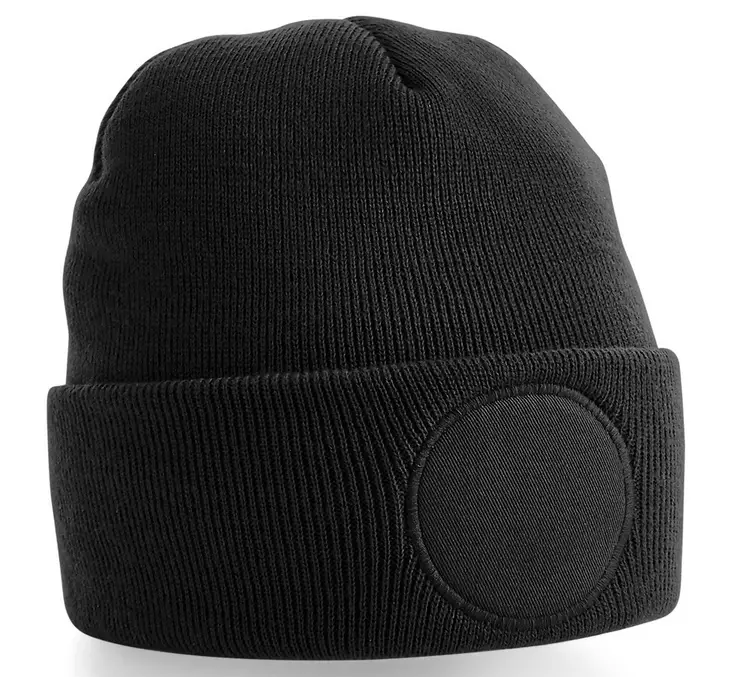 Painettava Musta pipo pyöreällä painopaikalla - Pipot - B446BLK - 1