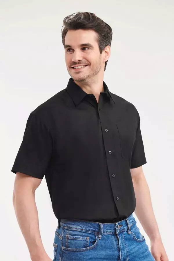 Miesten lyhythihainen EasyCare Polycotton popliini kauluspaita Russell 935M - Miesten lyhythihaiset kauluspaidat - 935M - 4