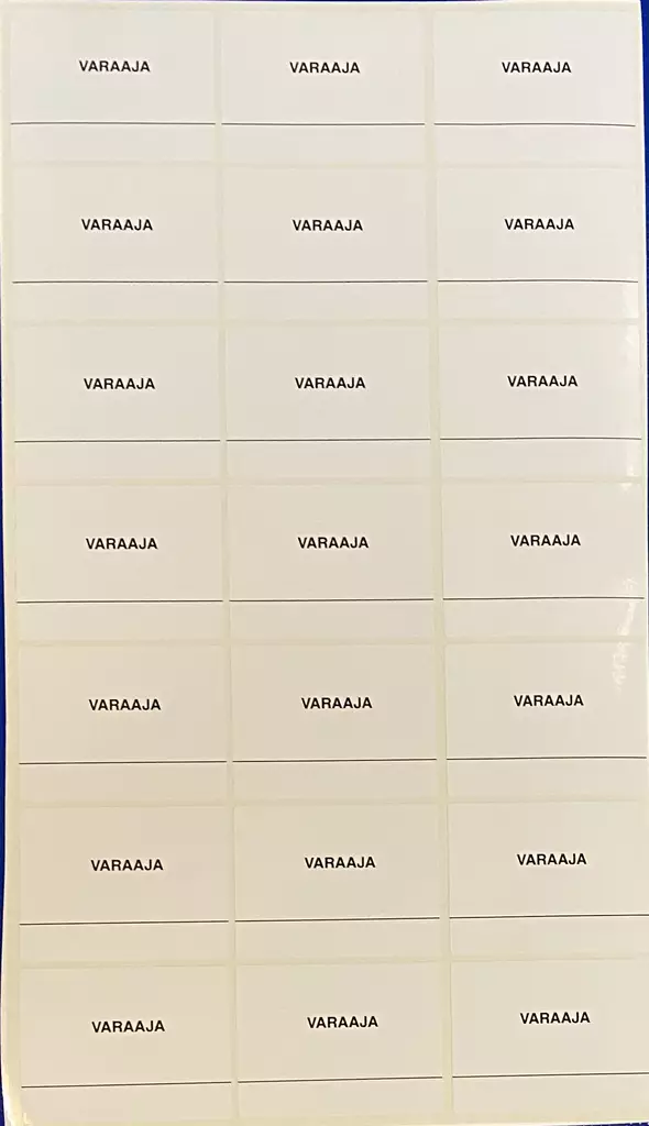 Ryhmäkeskustarra Varaaja 3-mod 21 kpl/ A4 - A4 4-väri Muotoonleikatut tarrat  - RK-TAR_Varaaja3M - 1