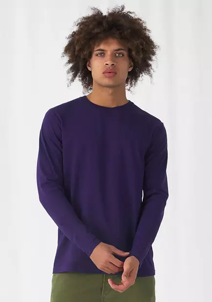 B&C Pitkähihainen T-Paita #E190 LSL TU07T REGULAR FIT 185 g/m² 100% esikutistettu ring-spun puuvilla - Miesten pitkähihaiset T-paidat - TU07T - 1