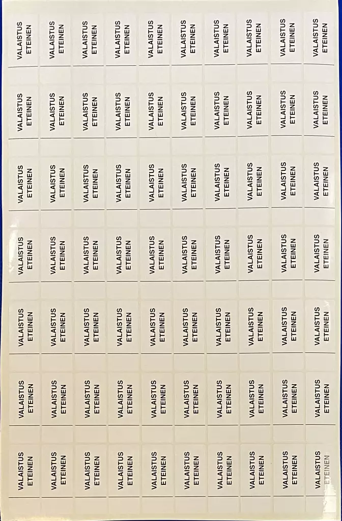 Ryhmäkeskustarra valaistus eteinen 1mod - A4 4-väri Muotoonleikatut tarrat  - RK-TAR-ValaistusEt - 1