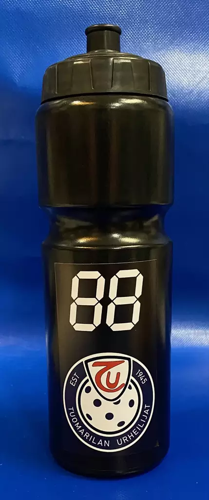 Musta juomapullo TU:n logolla ja 88 nrol - Urheilujuomapullot - 98797-TU - 1